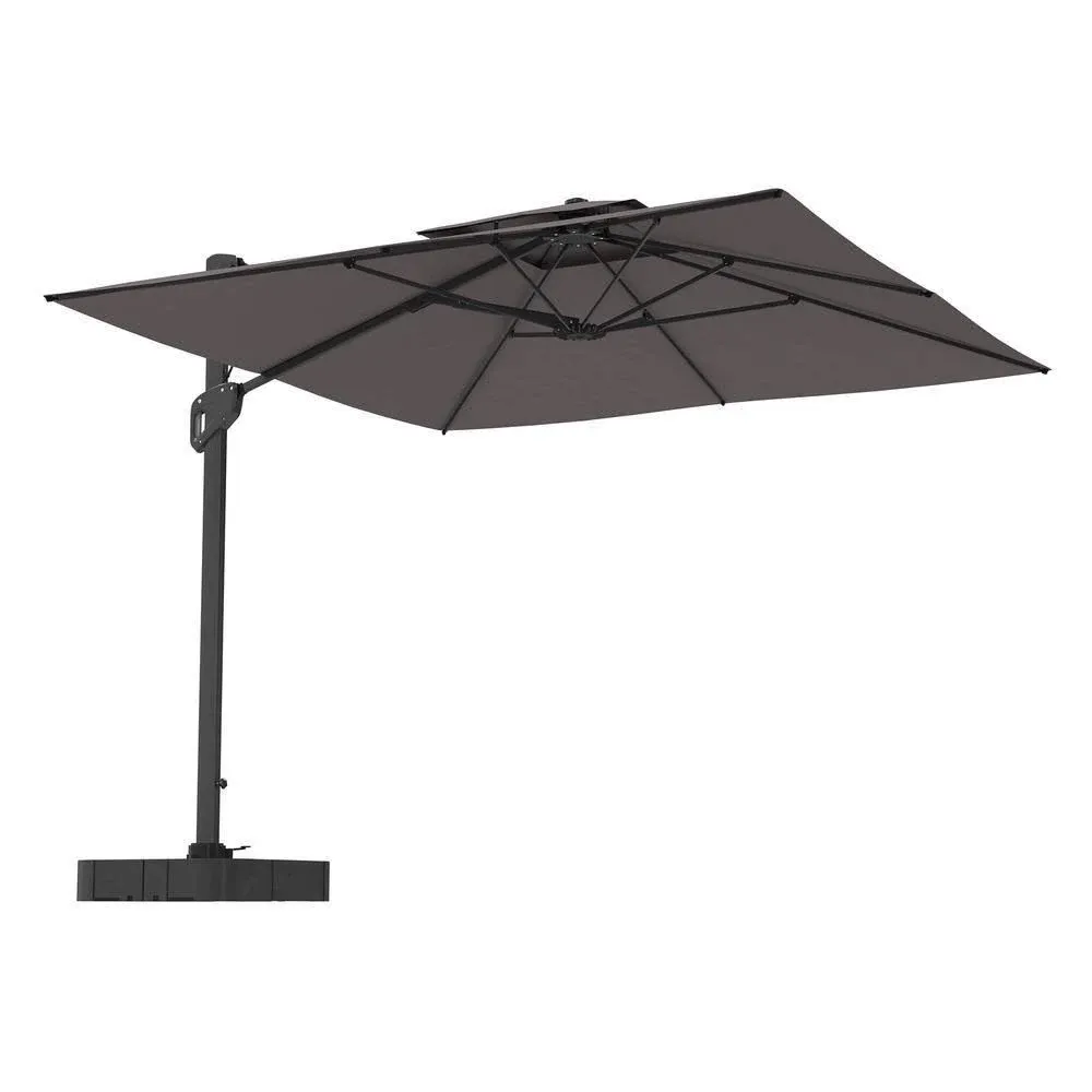 Mondawe 10ft Square Offset Cantilever Outdoor Patio Umbrella with Included Base