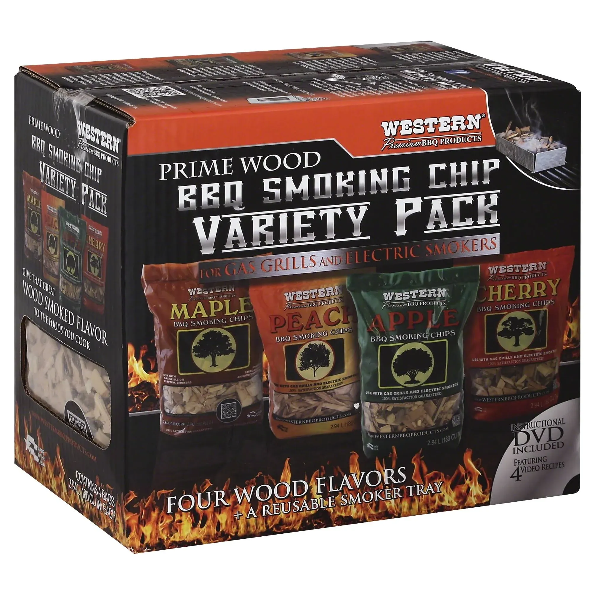 WESTERN 80485 BBQ Smoking Chips, 4 pack