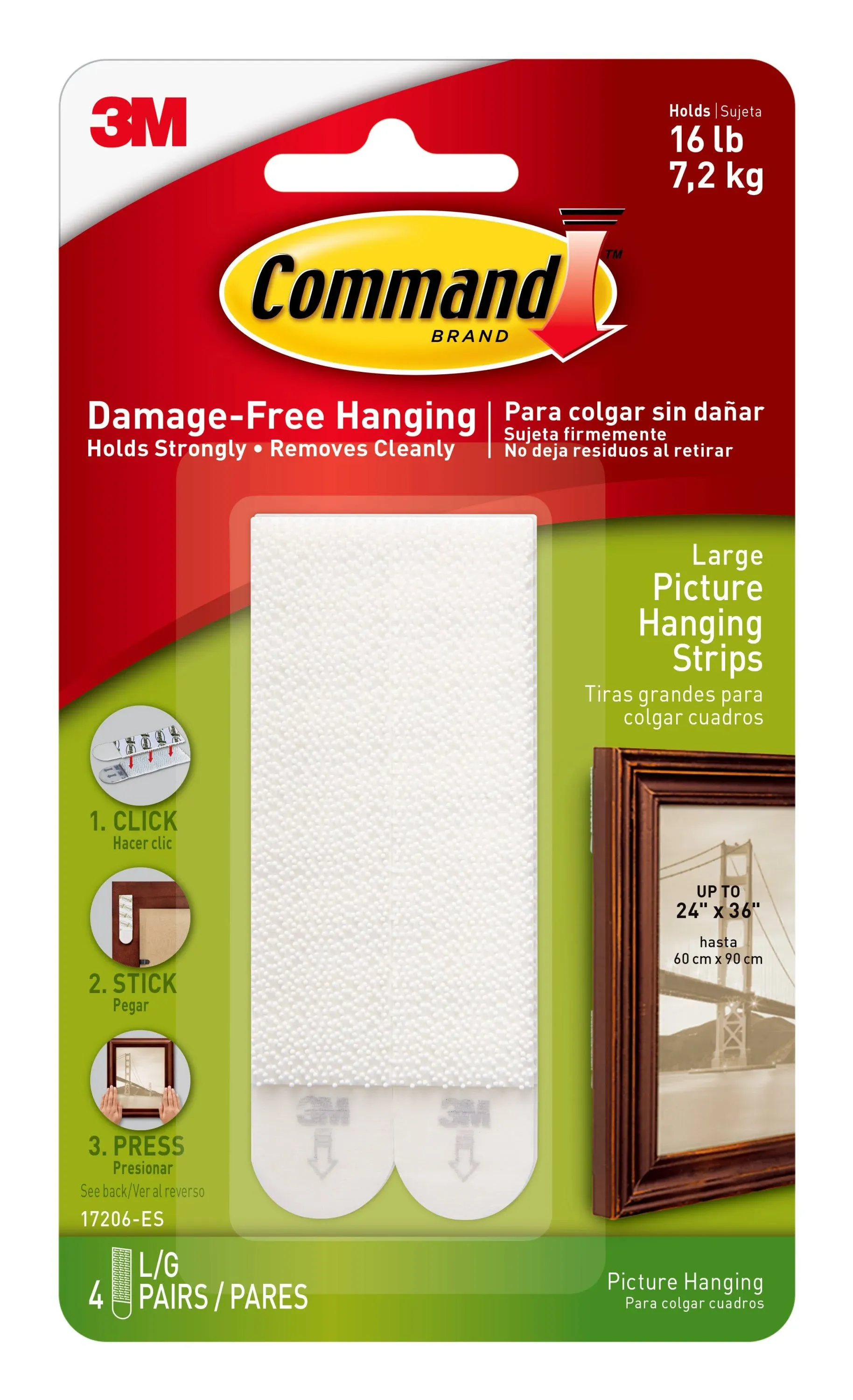 Command Large Picture Hanging Strips - White