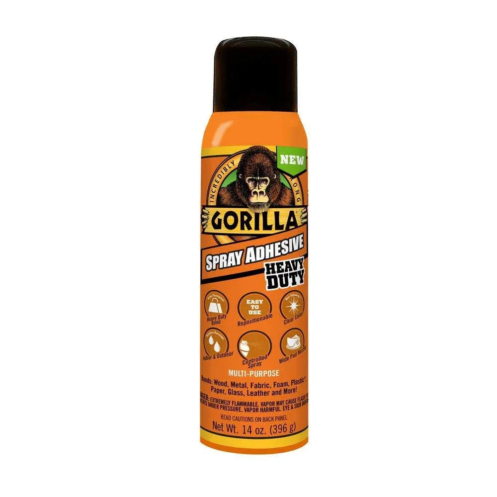 Gorilla Spray Adhesive Clear 24 hr Curing 14 oz 6301502