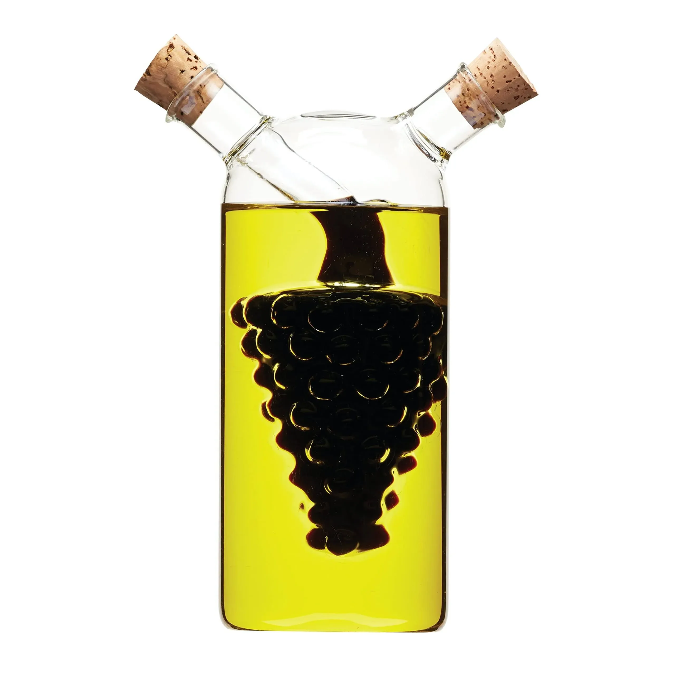 World of Flavours Grape Italian Glass Dual Oil and Vinegar Bottle