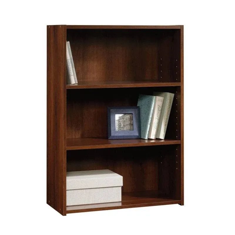 Levan Home Wood 3 Shelf Bookcase/Bookshelf in Brook Cherry