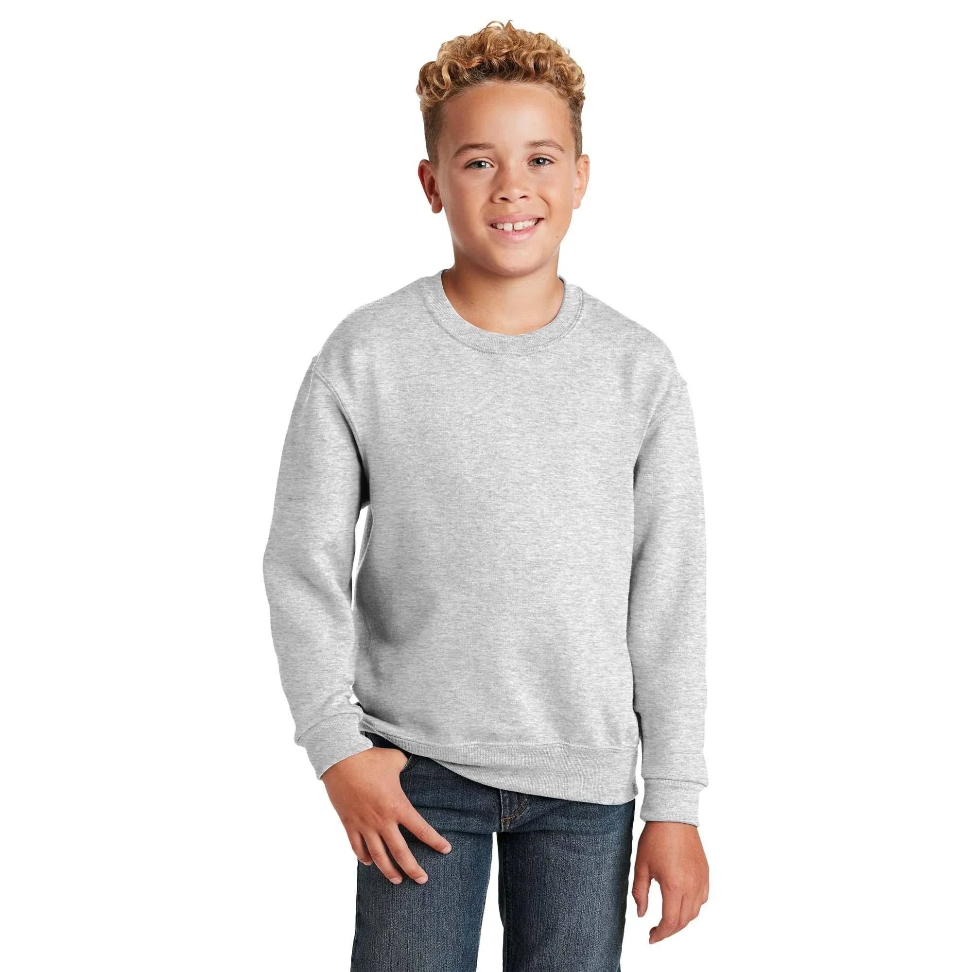 Jerzees 562B NuBlend Youth Crewneck Sweatshirt - Ash L