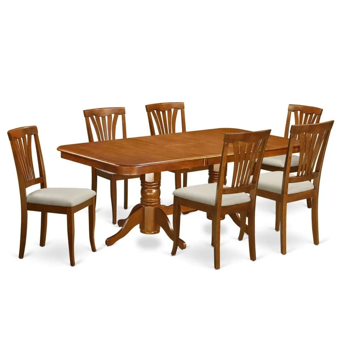 Naav7-Sbr-C 7 Pc Dining Room Set Dining Table And 6 Kitchen Dining Chairs By East West Furniture