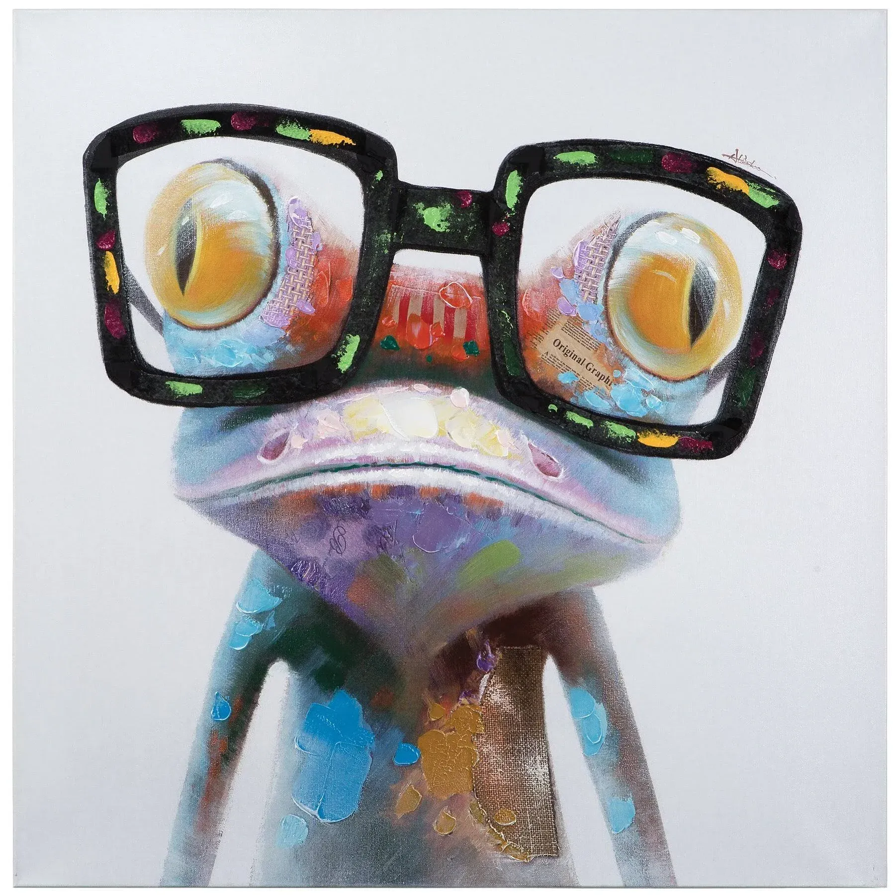 Yosemite Home Decor - Hipster Froggy Original Hand Painted Wall Art - ARTAC0288