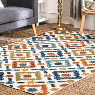 Hatched Trellis Indoor/Outdoor Rug | Blue