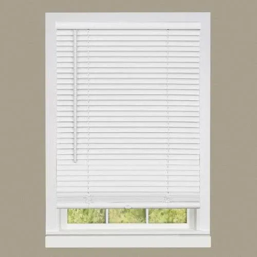 Achim GII Deluxe Sundown Indoor Cordless White Vinyl Room Darkening Window Mini Blind, 36"x 64"