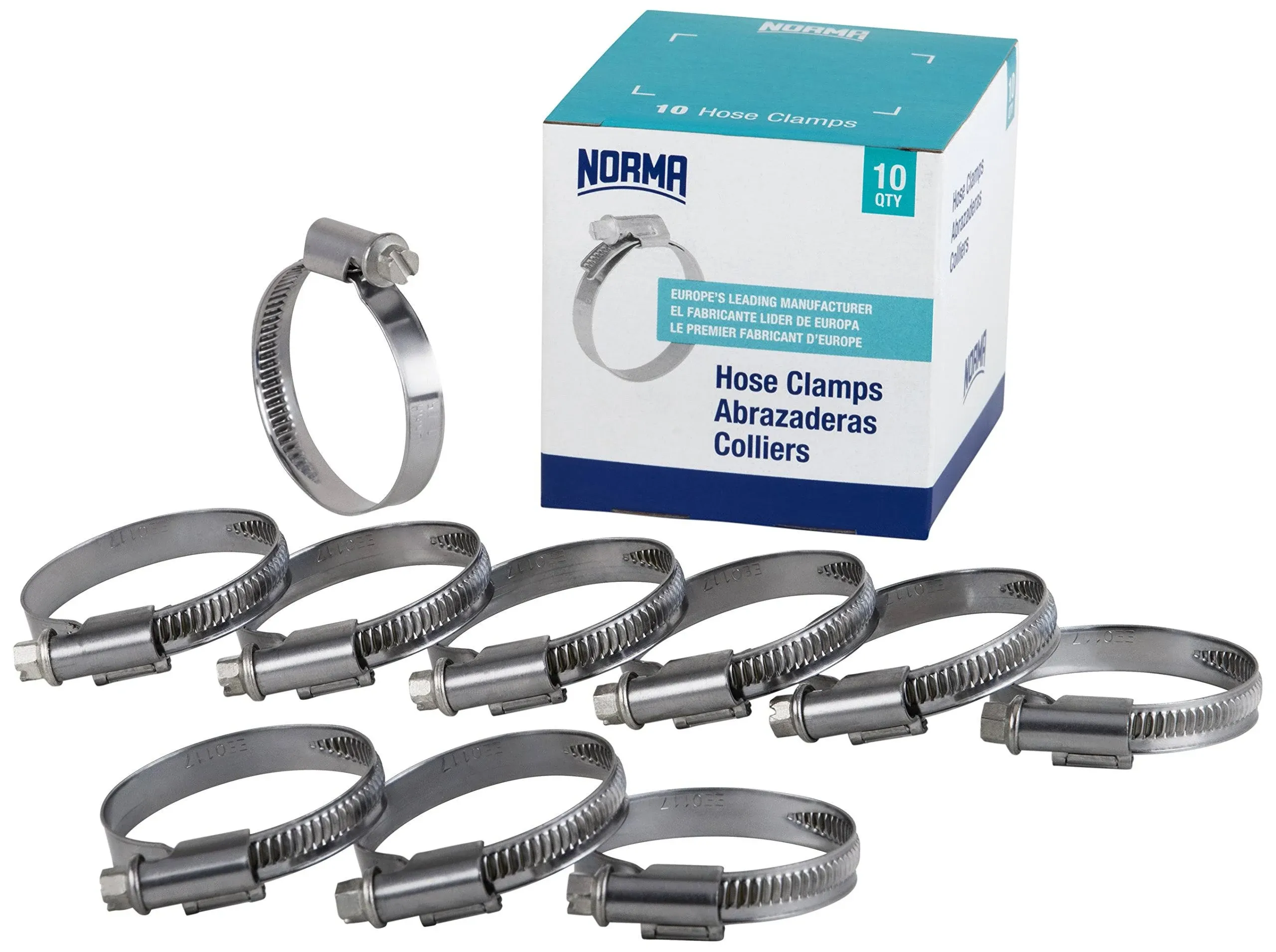 NORMA 01266704070-00<wbr/>0-0543 Hose Clamps, 60 mm-80 mm x 9 mm W4 (Pack of 10)