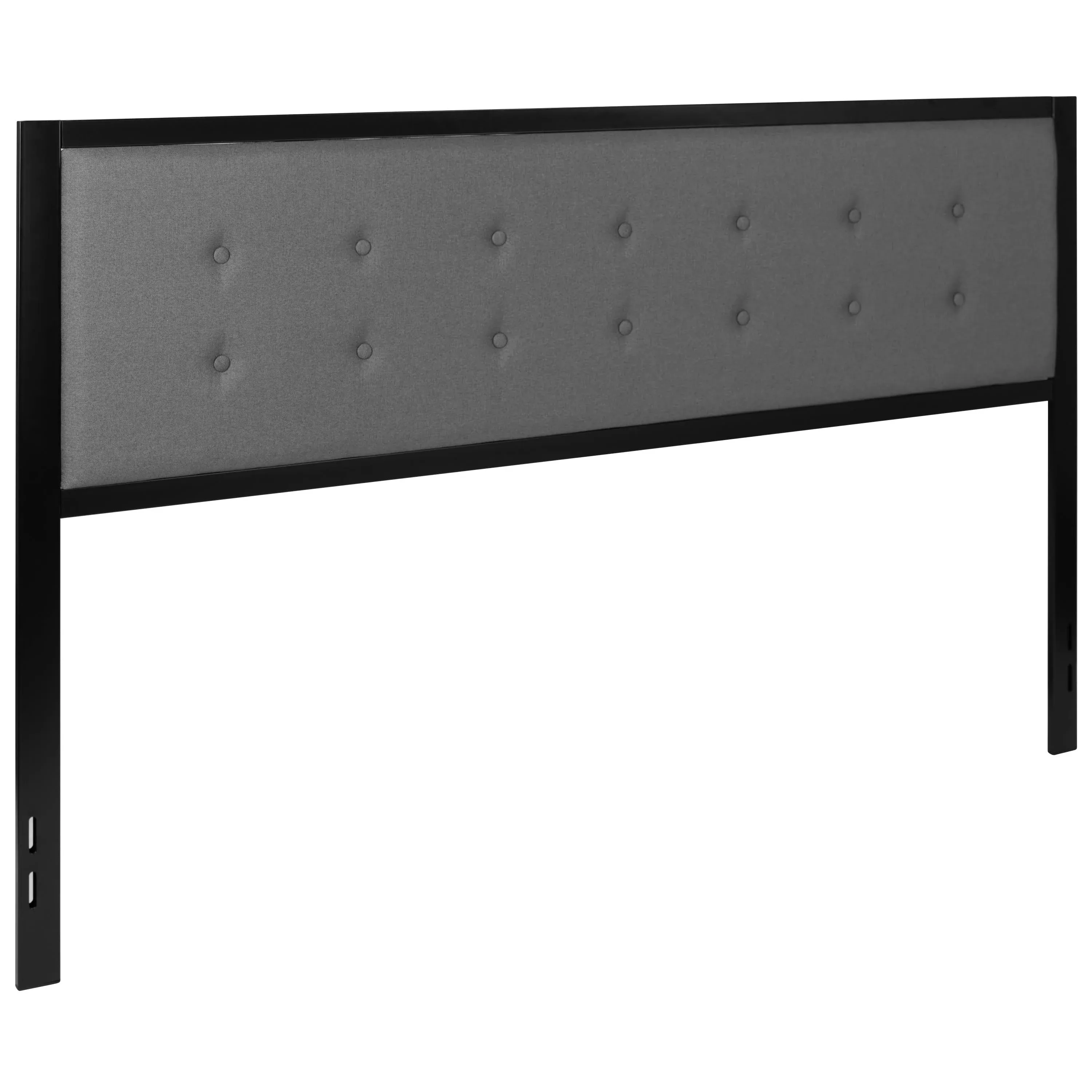 Flash Furniture Bristol Metal Tufted Upholstered King Size Headboard in Dark Gray Fabric