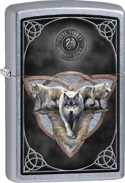 Zippo Howling Wolves 360° Design Black Ice Windproof Lighter, 49188