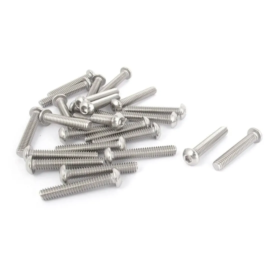 25pcs M6 x 38mm Stainless Steel Hex Socket Button Head Bolts Screws