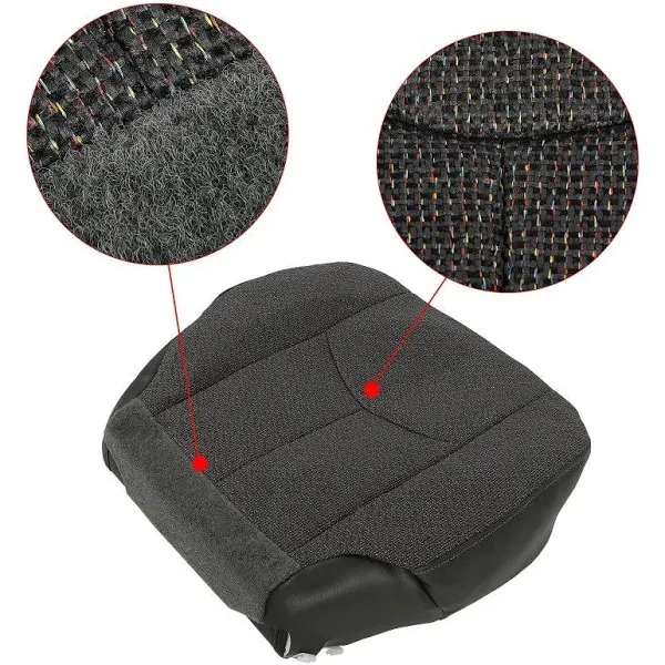 ECOTRIC Front Driver Side Bottom Seat Cover Compatible with 2003-2007 Chevy Silverado 1500 2500 3500 1500HD 2500HD Seat Cushion Protector Cloth Cover Left Hand Dark Gray