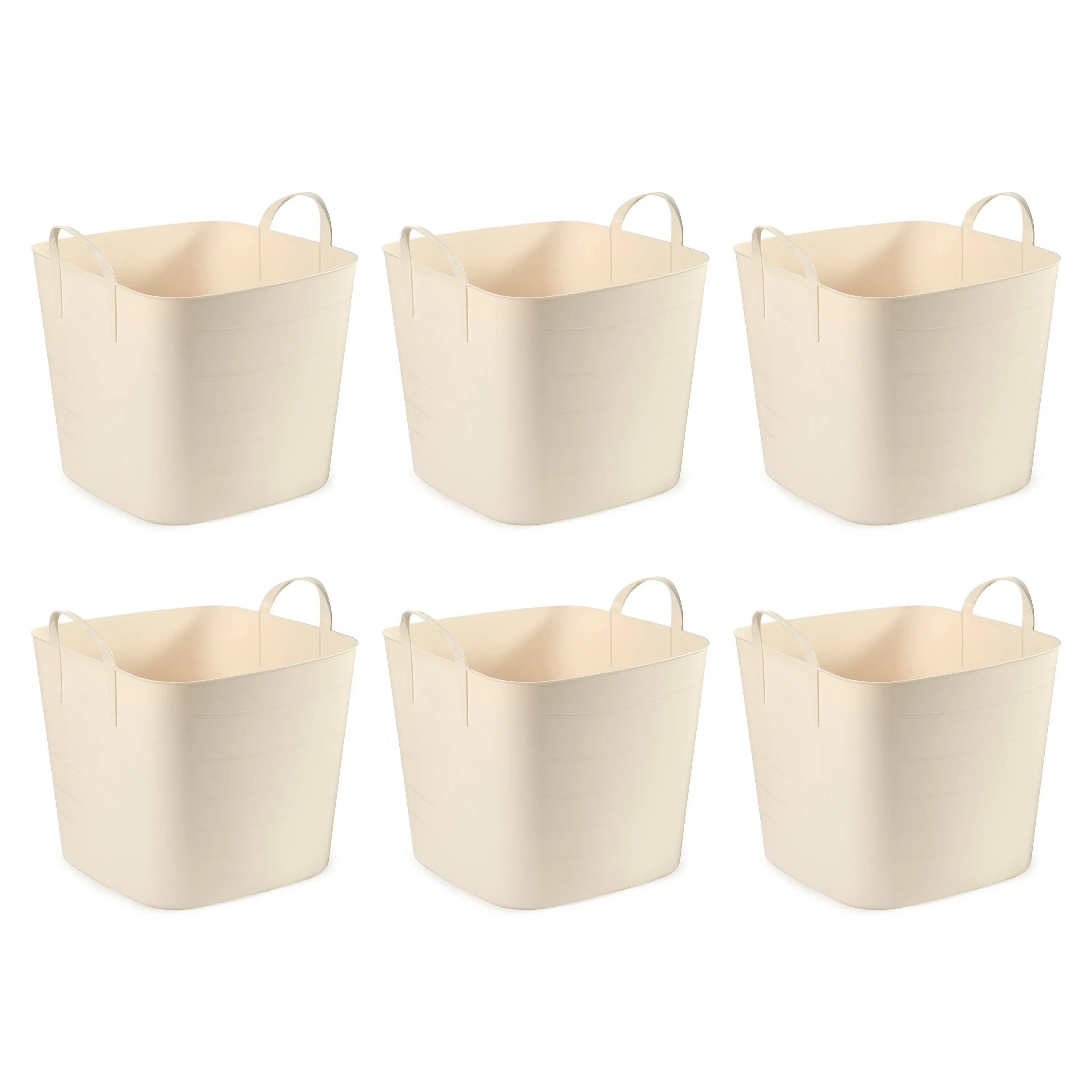 Life Story Tub Basket 6.6 Gal Plastic Storage Tote Bin w/ Carry Handles (6 Pack)