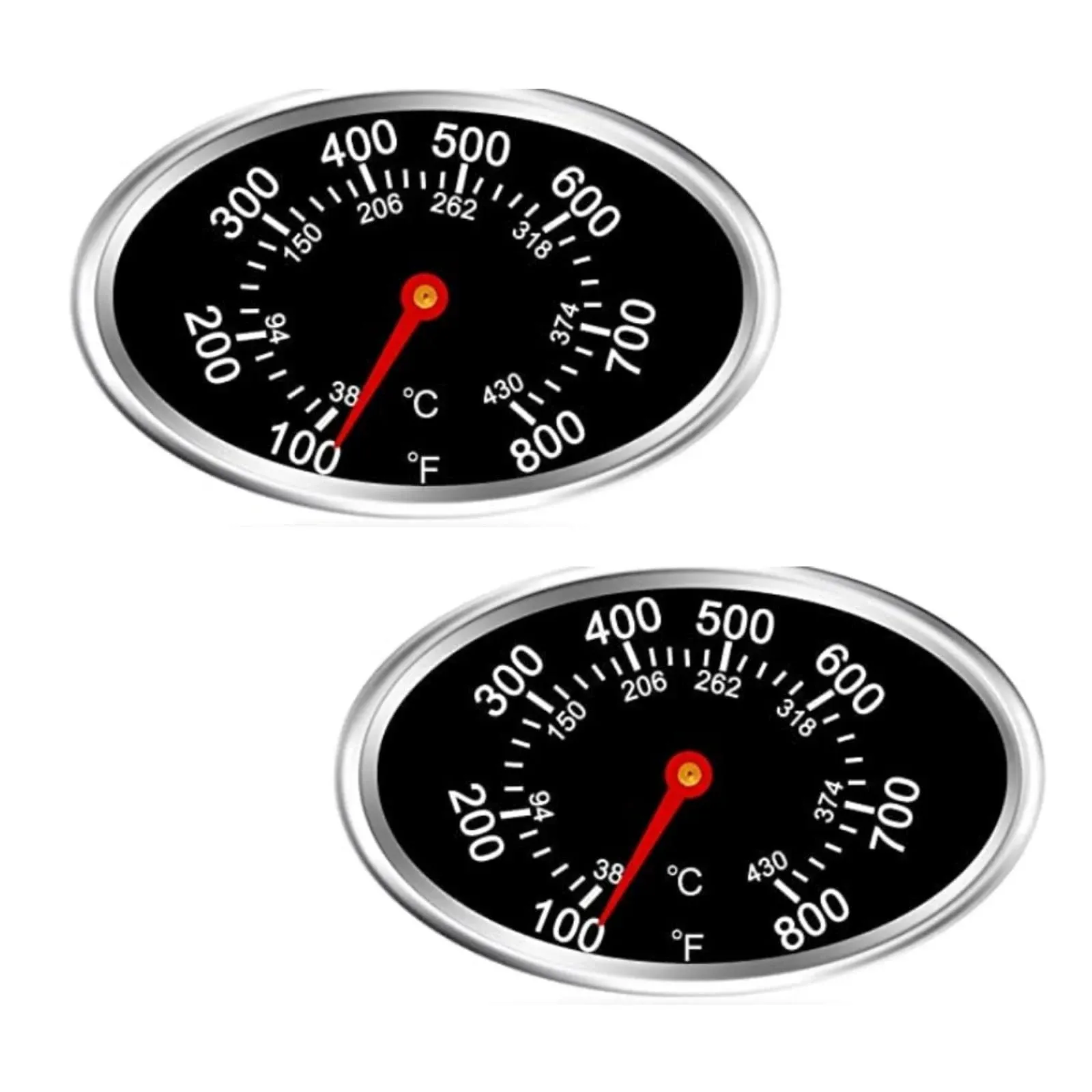 2PCs Grill Lid Thermometer Heat Indicator Replacement Temperature Gauge for Nexgrillfor Grill Master Nexgrill 720-0697, 720-0737, BBQ 720-0830H, 720-0888