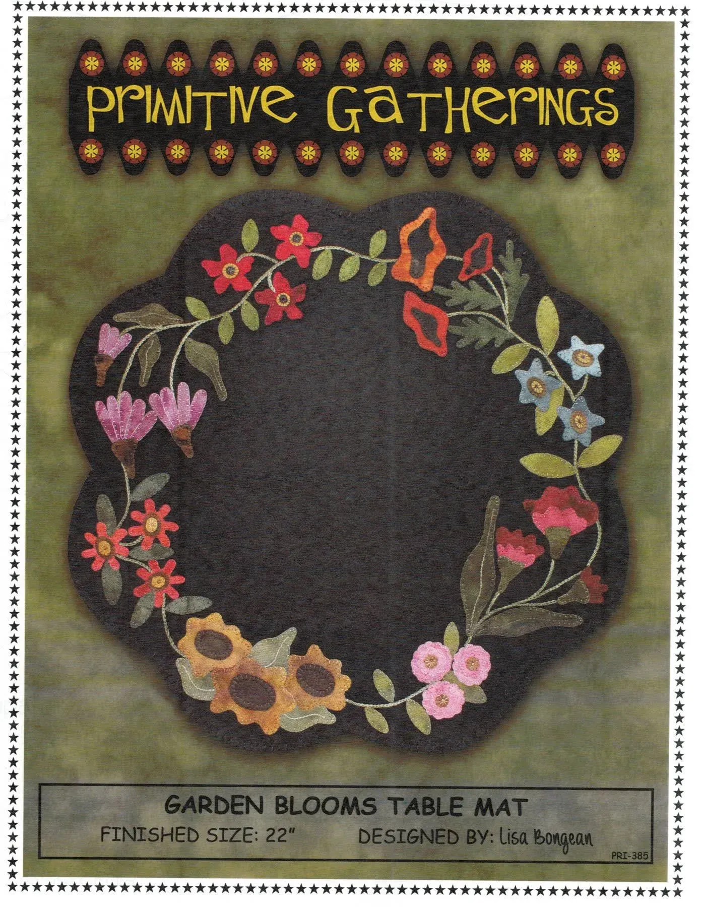 Primitive Gatherings Garden Blooms Table Mat Pattern