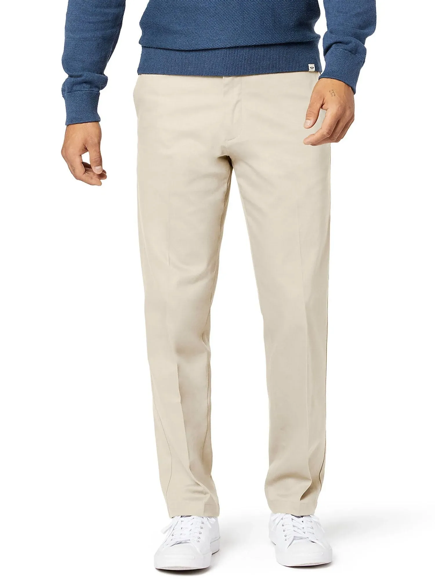 Dockers Men's Straight Fit Signature Lux Cotton Stretch Khaki Pant-Creased