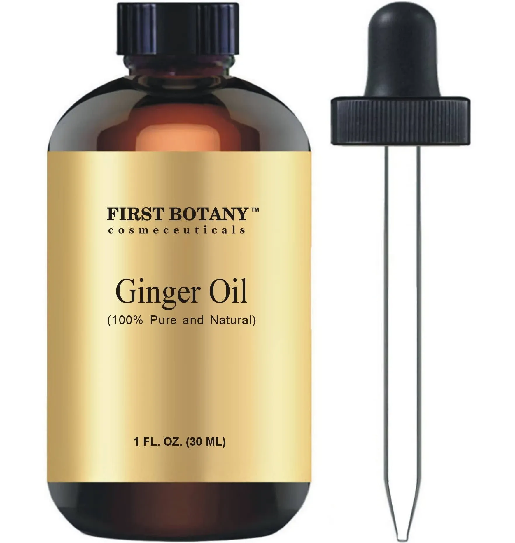 100% Pure Ginger Essential Oil - Premium Ginger Oil for Aromatherapy, Massage, Topical & Household Uses - 1 fl oz (Ginger)