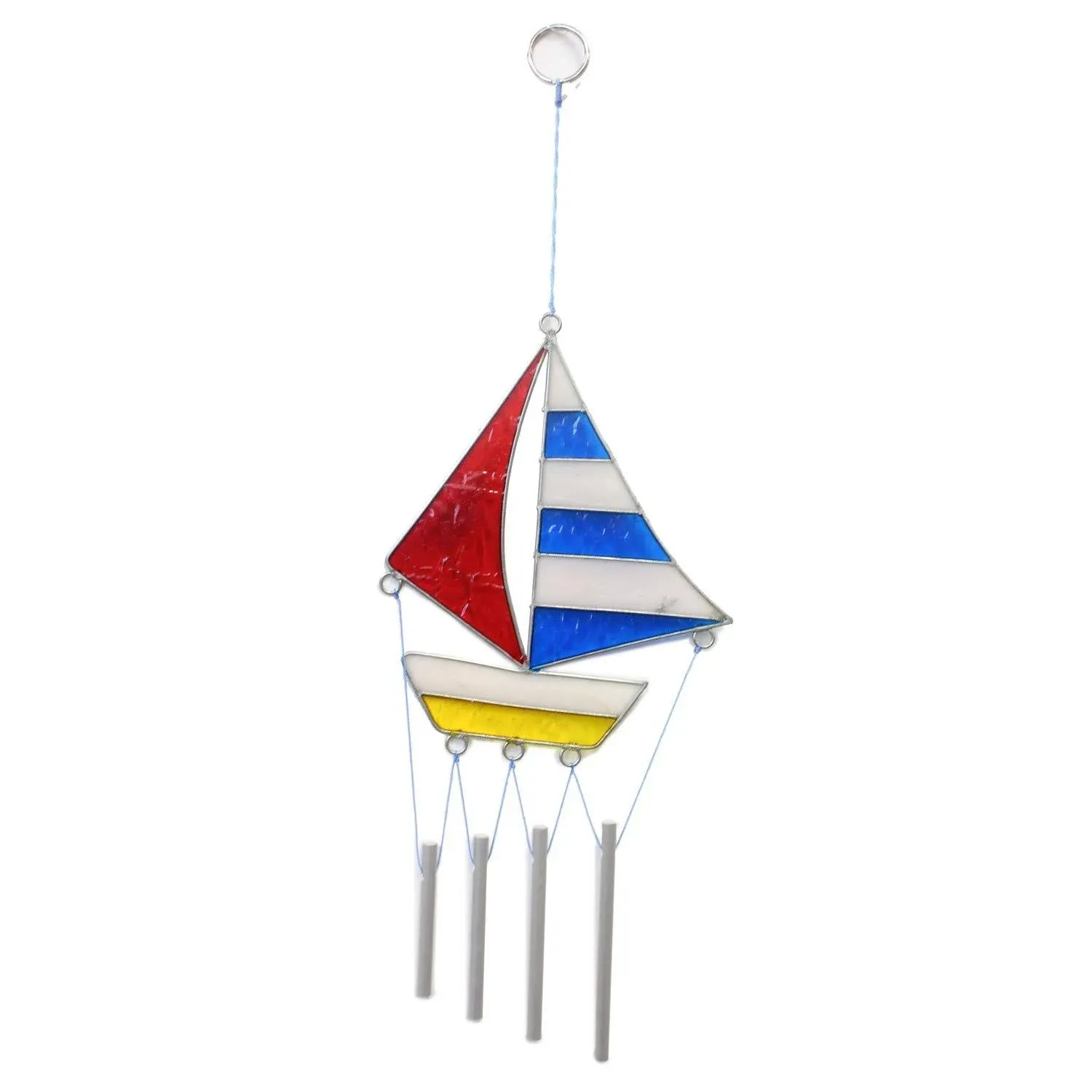 13.5&#034; RESN SAILBOAT SUNCATCHER  Beachcombers