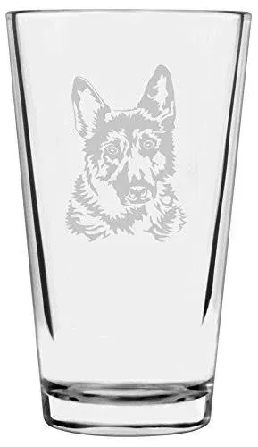 German Shepherd Dog Themed Etched All Purpose 16oz. Libbey Pint Glass - Beer Glasses - by Etched Laser Art | Houzz