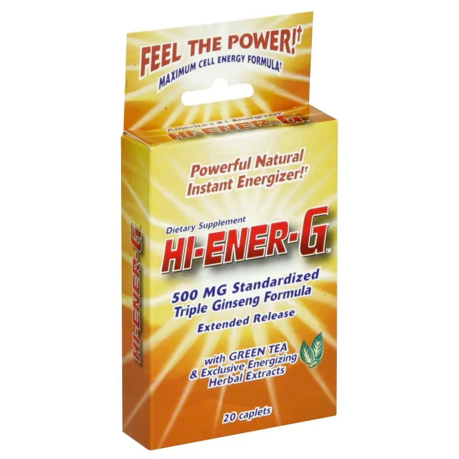 Hi-EnerG Triple Ginseng Energy Supplement, 500 mg, 20 servings