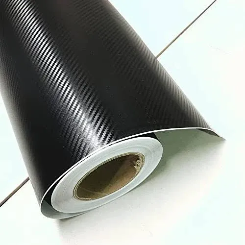 3D Carbon Fiber Film Twill Weave Vinyl Sheet Roll Wrap 84″ X 60″ Black