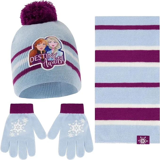 Disney Toddler Winter Hat, Kids Gloves or Toddlers Mittens, Matching Scarf, Frozen Elsa and Anna Baby Beanie for Girl Ages 2-4