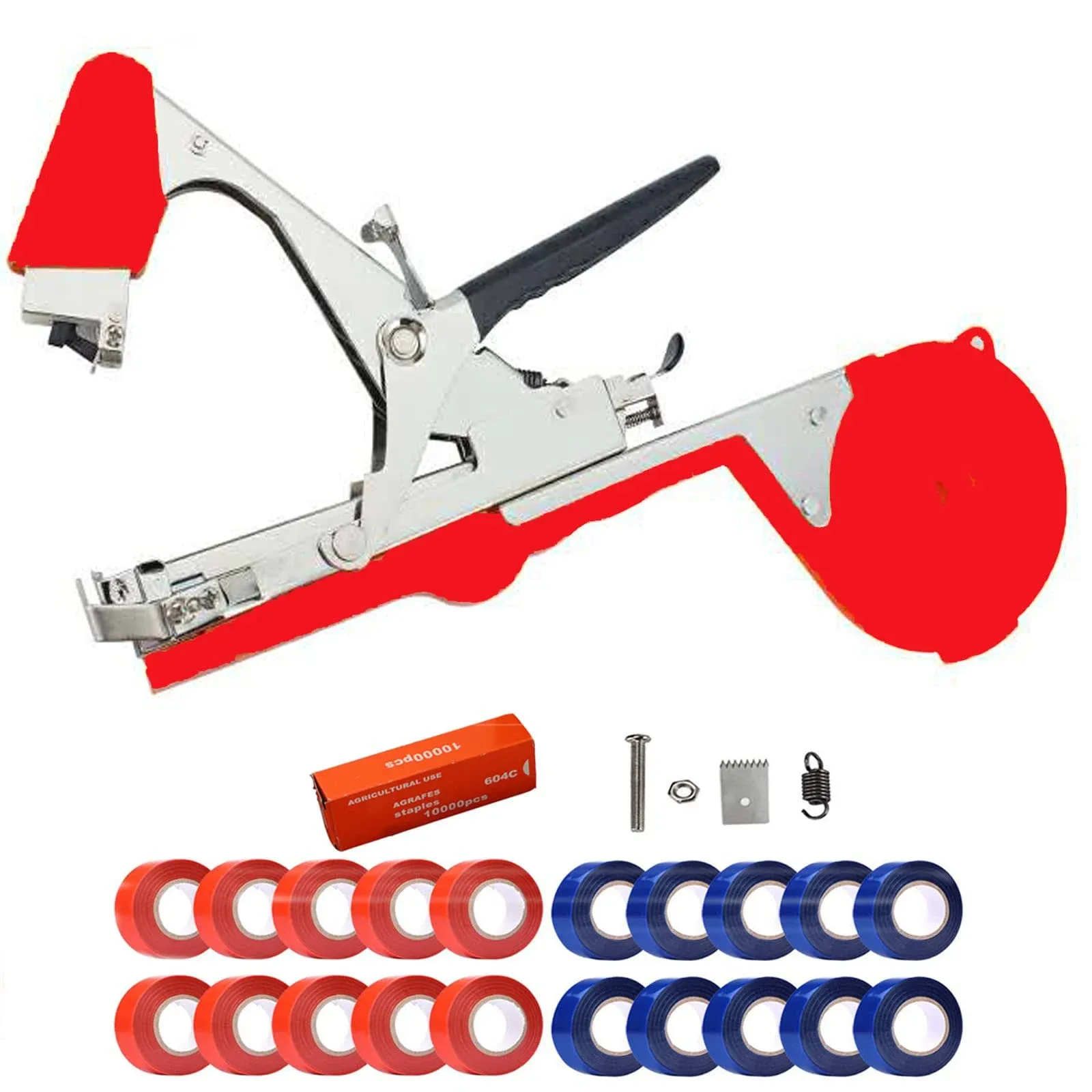 ZFYOUNG Plant Tying Machine Taper Tool Garden Plant Tape Tool for Grapes, Raspberries, Tomatoes and Vining Vegetables, Comes with 21Rolls of Tapes