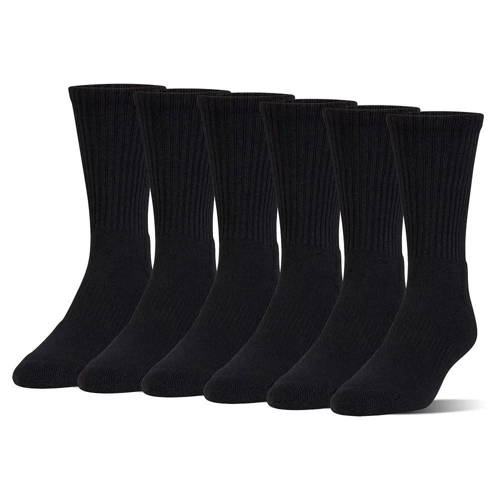 Kids Under Armour Charged Cotton 6-Pack Crew Socks