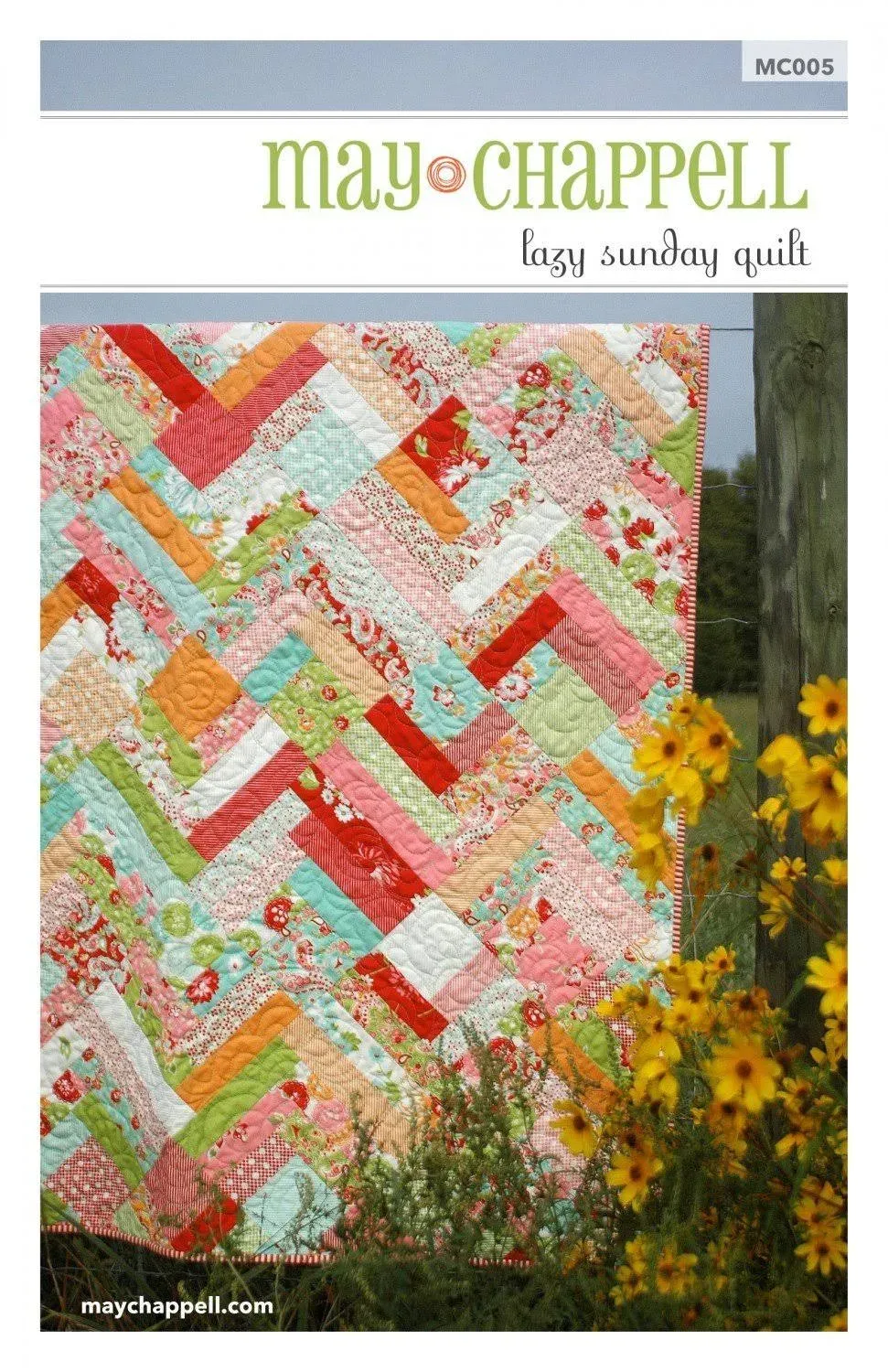 GenericDEFGHIJ Lazy Sunday Quilt, Quilt Pattern, Fat Quarter and Layer Cake Friendly, 5 Finished Size Options