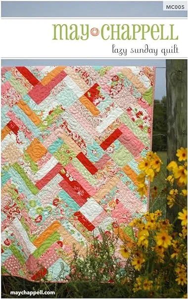 GenericDEFGHIJ Lazy Sunday Quilt, Quilt Pattern, Fat Quarter and Layer Cake Friendly, 5 Finished Size Options