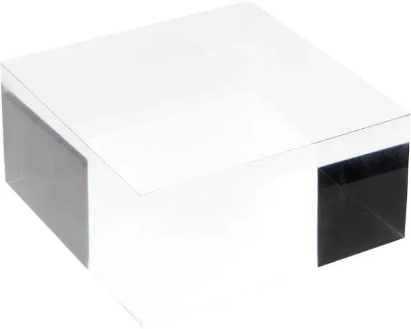 Plymor Clear Polished Acrylic Square Display Block, 2&#034; H x 4&#034; W x 4&#034; D