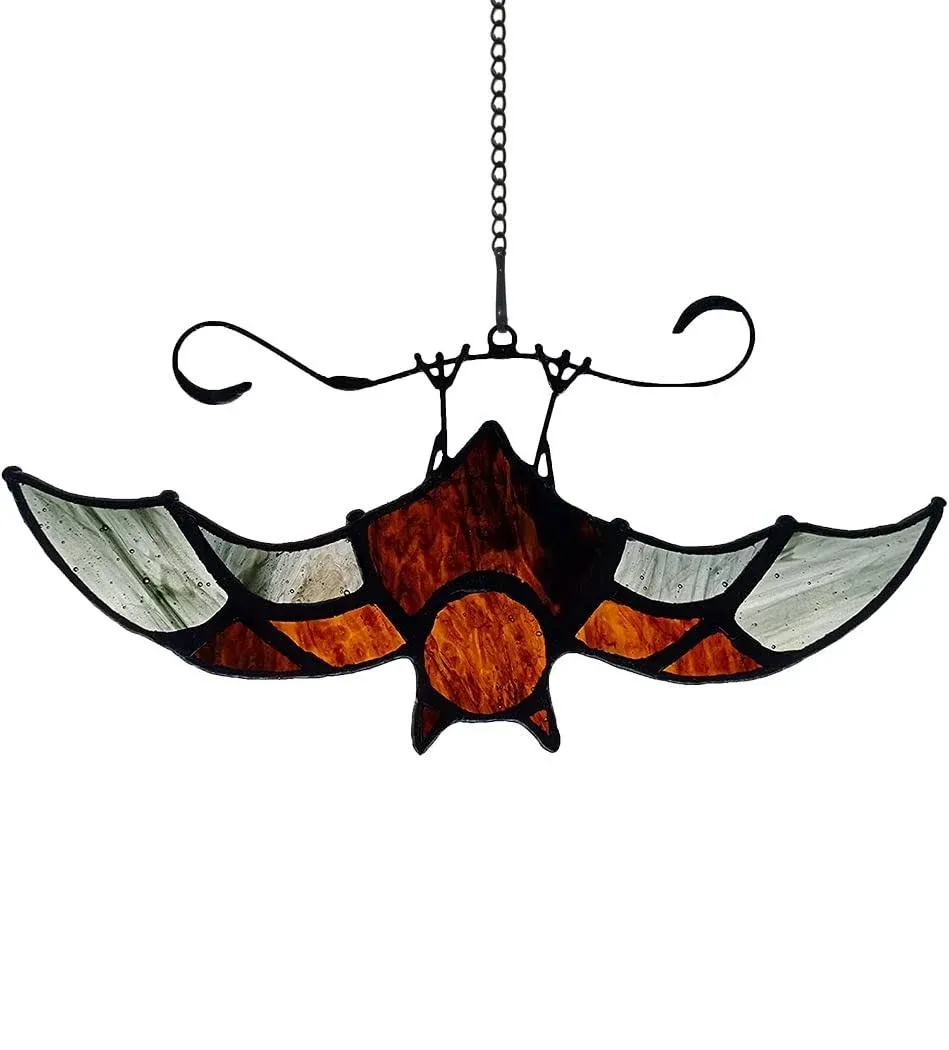 BOXCASA Bat Stained Glass Window Hangings