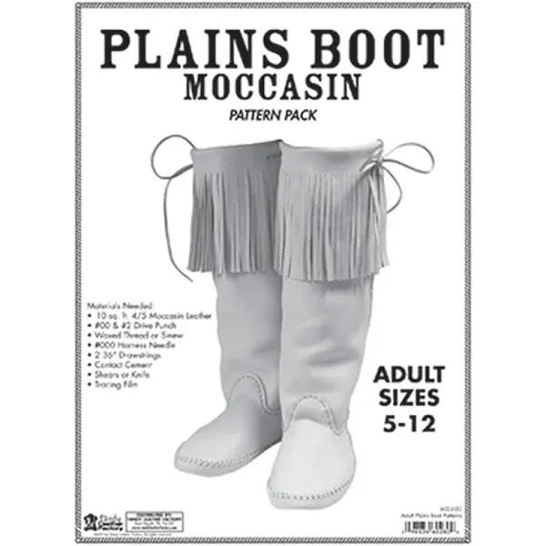 Adults Plain Boot Moccasin Pattern Pack 6035-00