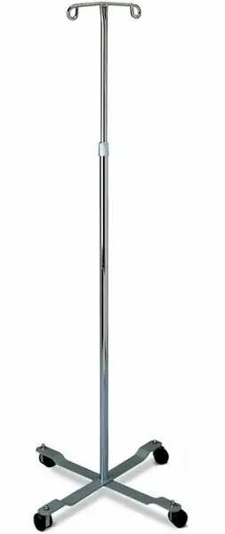 Medline Chrome Four Leg IV Poles