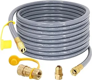 SUMNEW 48 Feet 1/2-Inch Natural Gas Hose with Quick Connect Fitting for BBQ, Grill, Pizza Oven, Patio Heater and More NG Appliance, Propane to Natural Gas