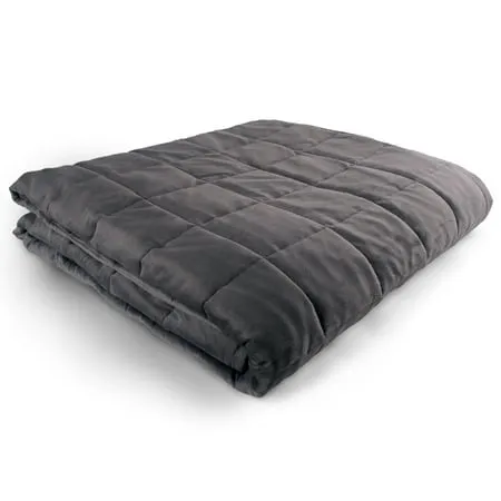 Weighted Blanket - 60 X 80 - 20-lbs - No Cover Required - Fits Queen/King Size Bed - for 130-180-lb Adult - Silky Minky Grey - Premium Glass Beads - Calming Stimulation Sensory Relaxation