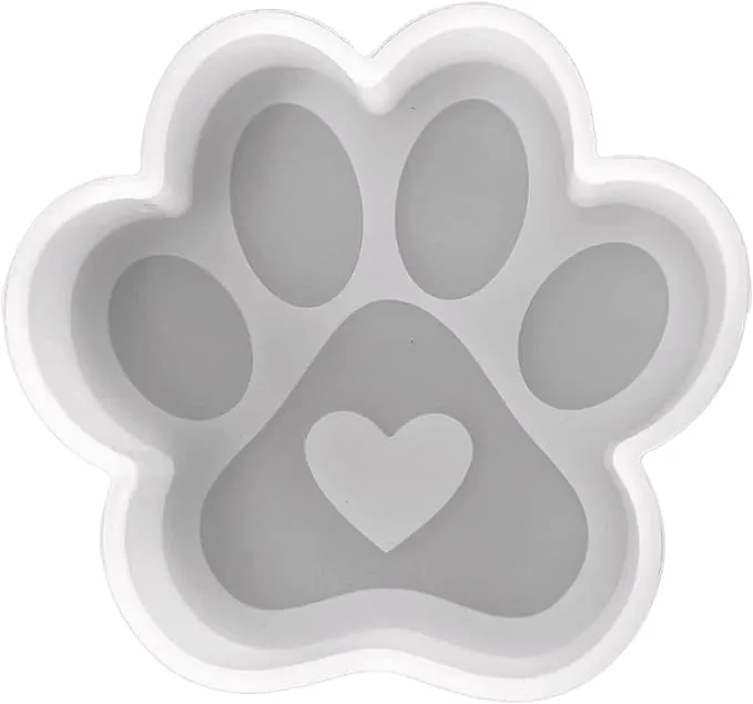 Lashicorn Paw Print with Heart Silicone Mold | Size 4" Wide x 3.75" Long x 1 ...