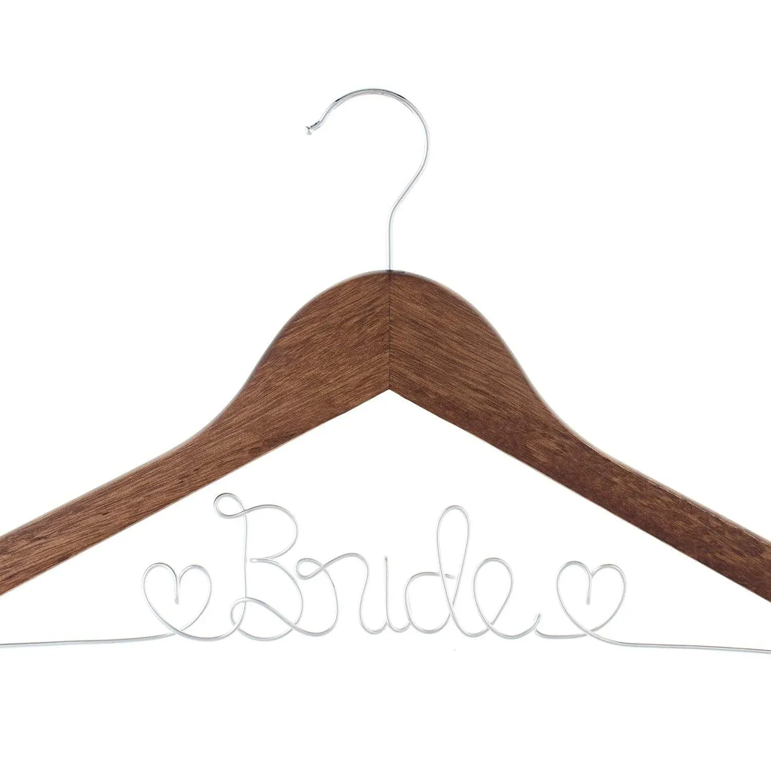 Bride to Be Wedding Dress Hanger (Antique Brown with Silver Wire)