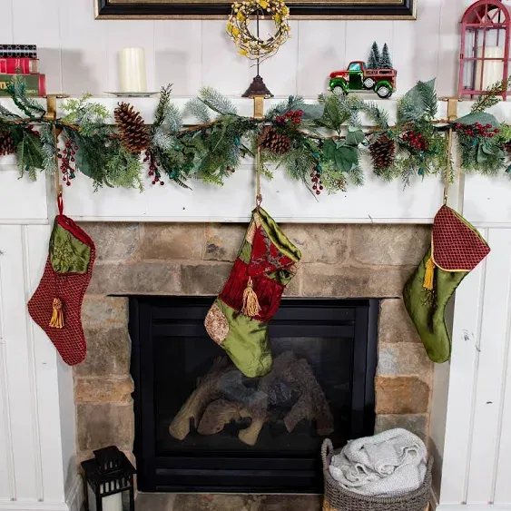 Mantle Garland and Stocking Hanger Village Lighting