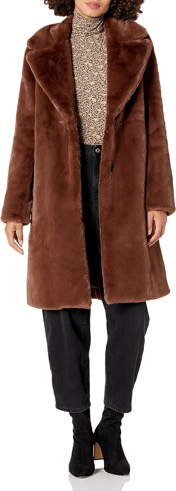 The Drop Women's Kiara Loose-Fit Faux Fur Coat