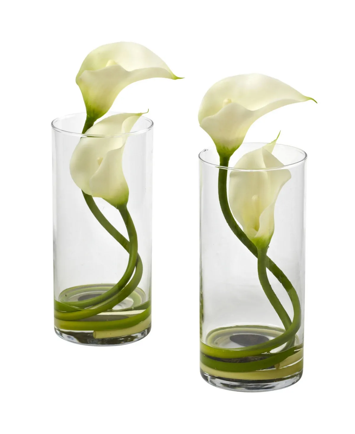 Nearly Natural Double Calla Lily w/ Cylinder Set of 2 - Red