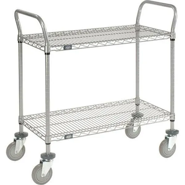 Nexel Industries - 2148P2EP - Utility Cart, 2 Shelf, ate, 48&quot;L x 21&quot;W x 39&quot;H, Polyurethane Casters