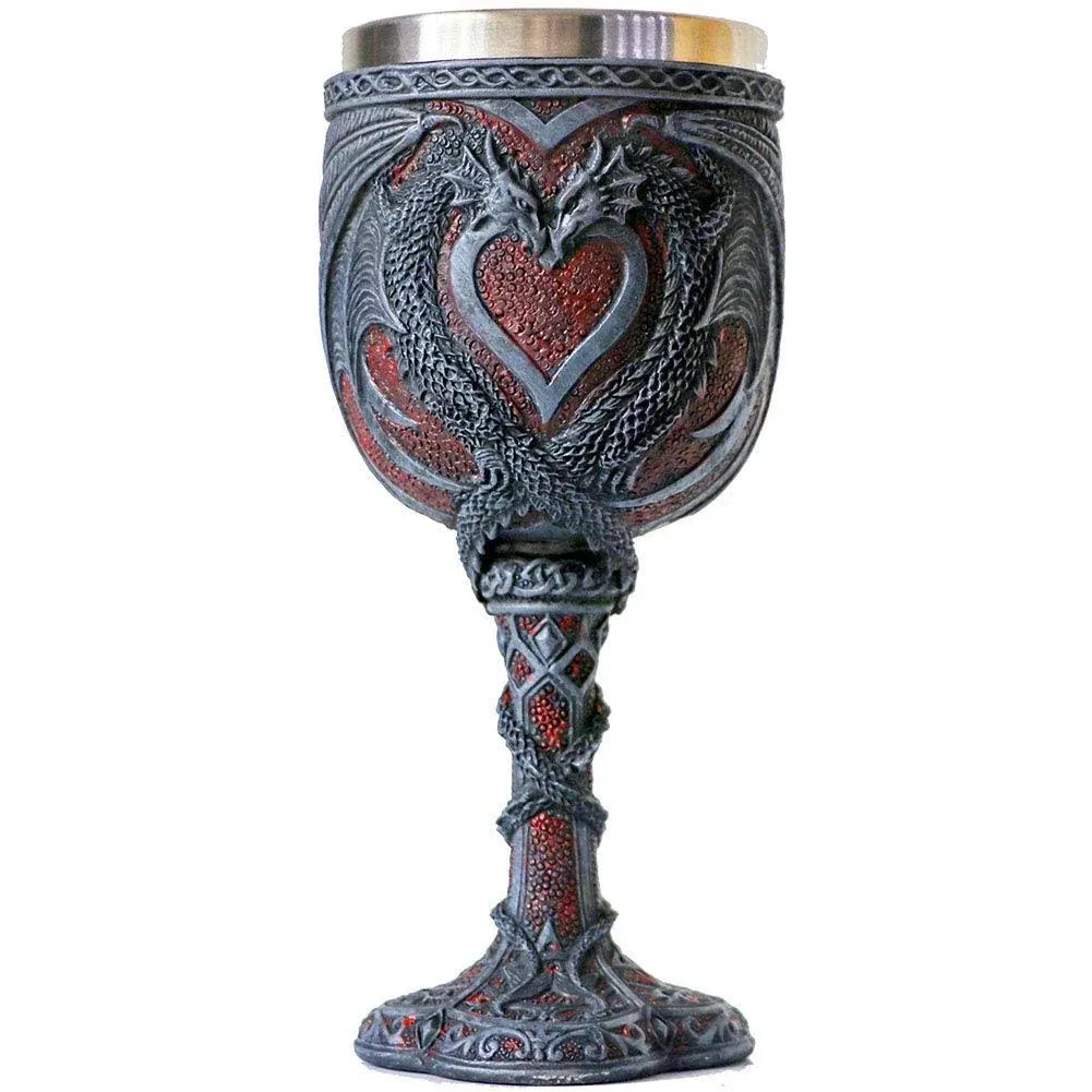 Medieval Double Dragon Wine Goblet