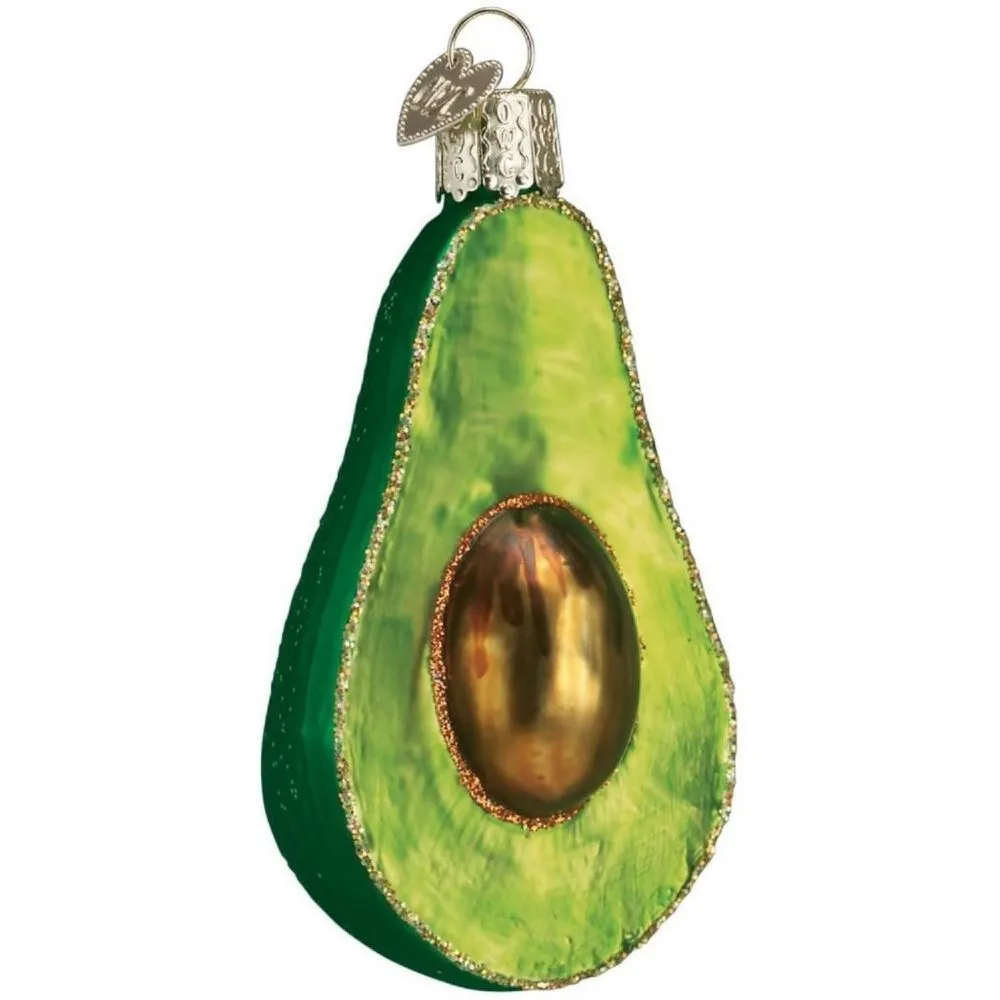 Old World Christmas 28059 Glass Blown Avocado Ornament