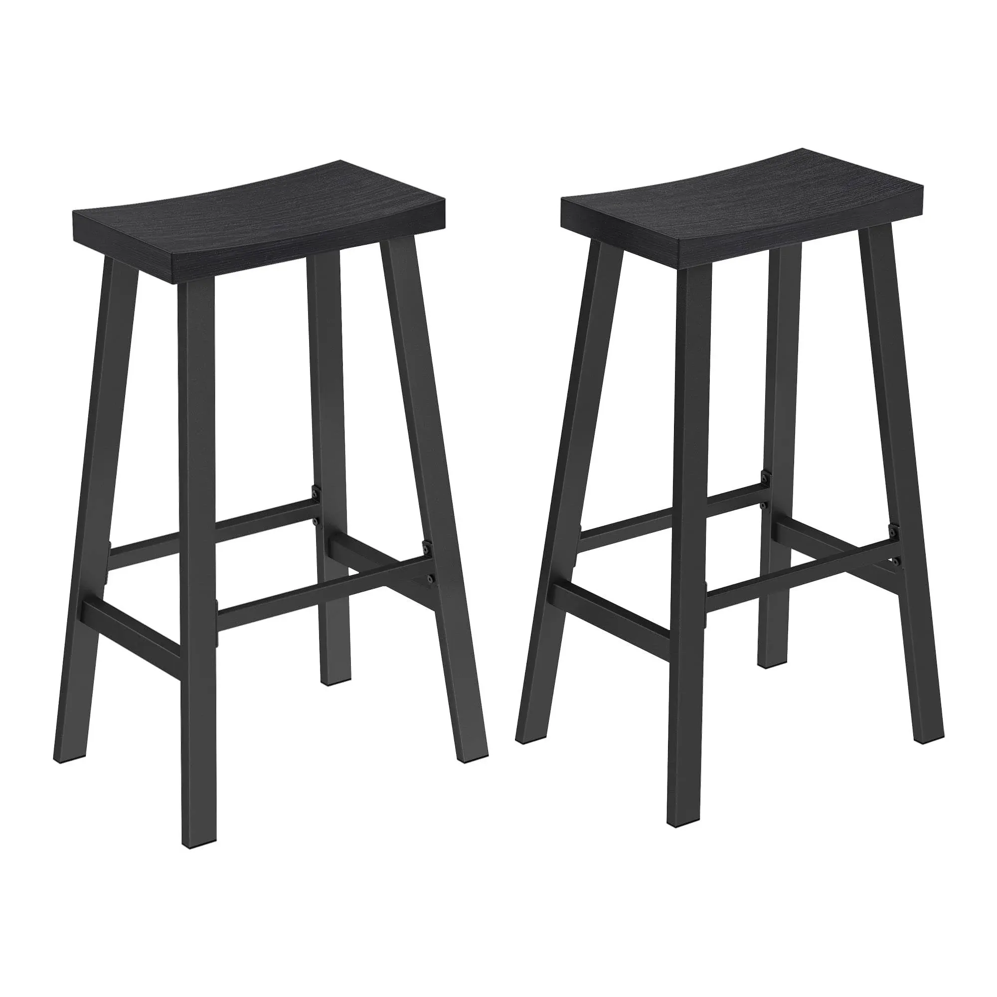 VASAGLE Bar Stools Set of 2 Counter Height Stools Bar Chairs with Footrest