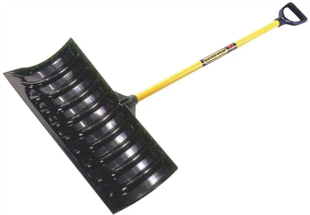 Structron Snow Pusher with Black Head and 45 in. Fiberglass Handle