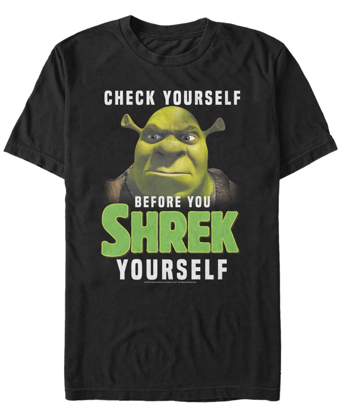 "Shrek Men's Check Yourself Before You Shrek Yourself Short Sleeve T-Shirt"