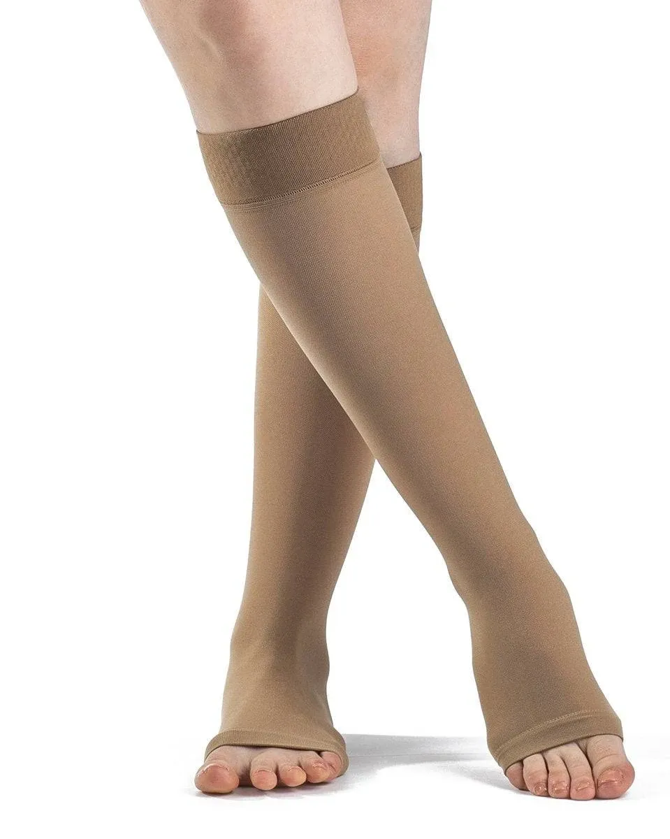 Sigvaris Natural Rubber 30-40 mmHg Open Toe Knee High