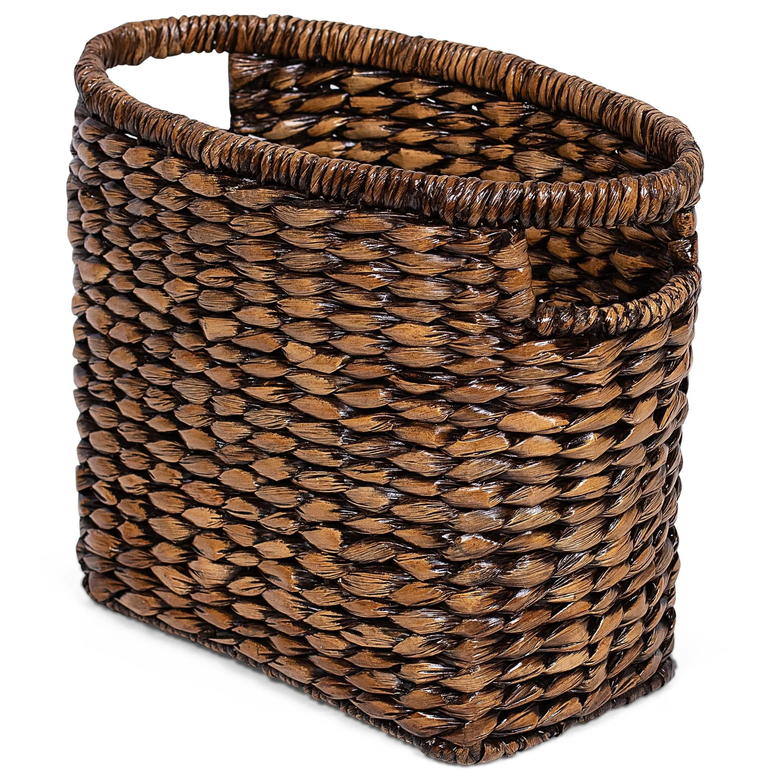 Birdrock Home Woven Seagrass Magazine Basket - Brown Wash - Hand Woven - Living