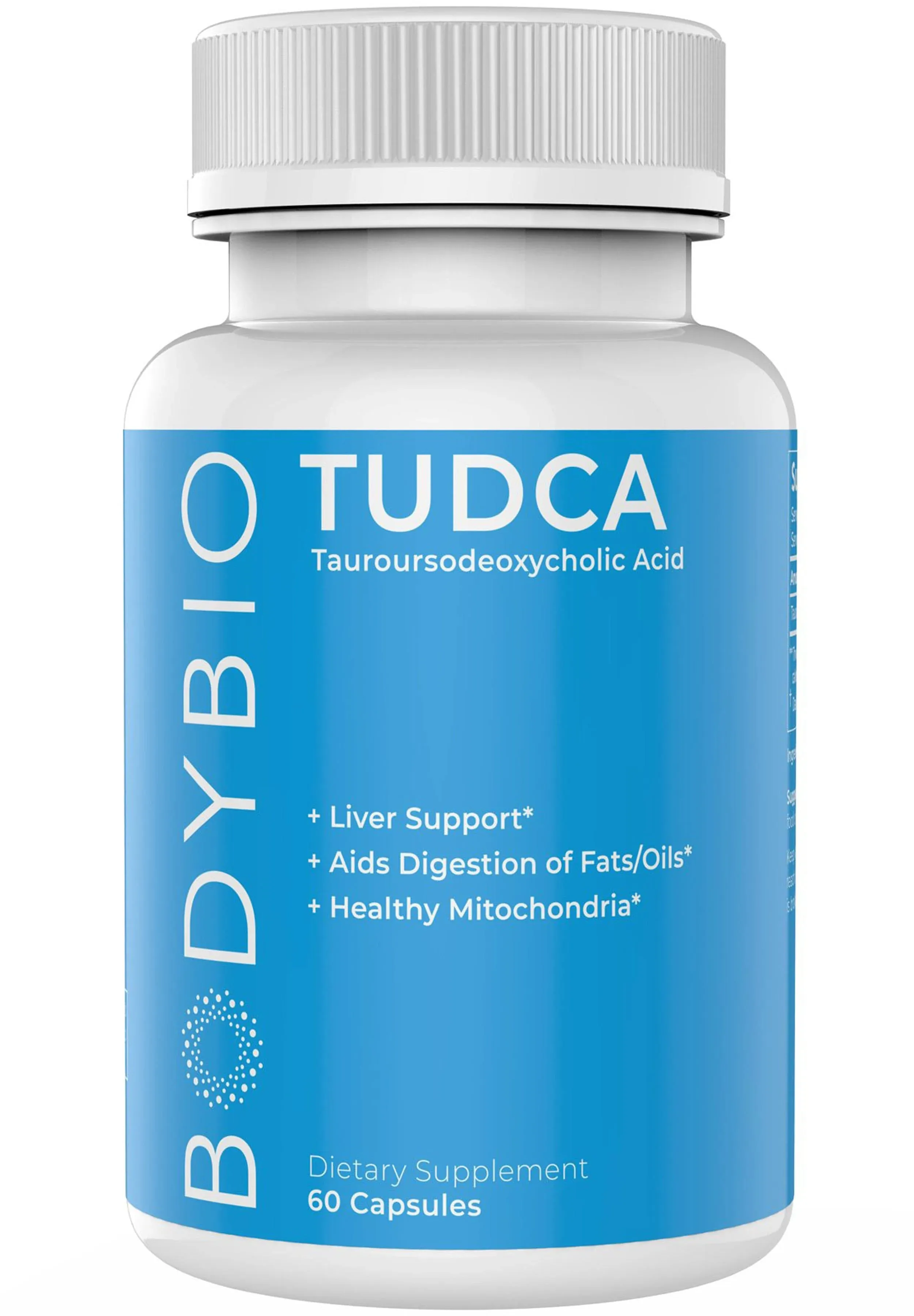 BodyBio Tudca for Liver Health | Liver Support for Detox and Cleanse | Pure Tauroursodeoxy cholic Acid | Cognitive and Digestive Health | 60 Capsules